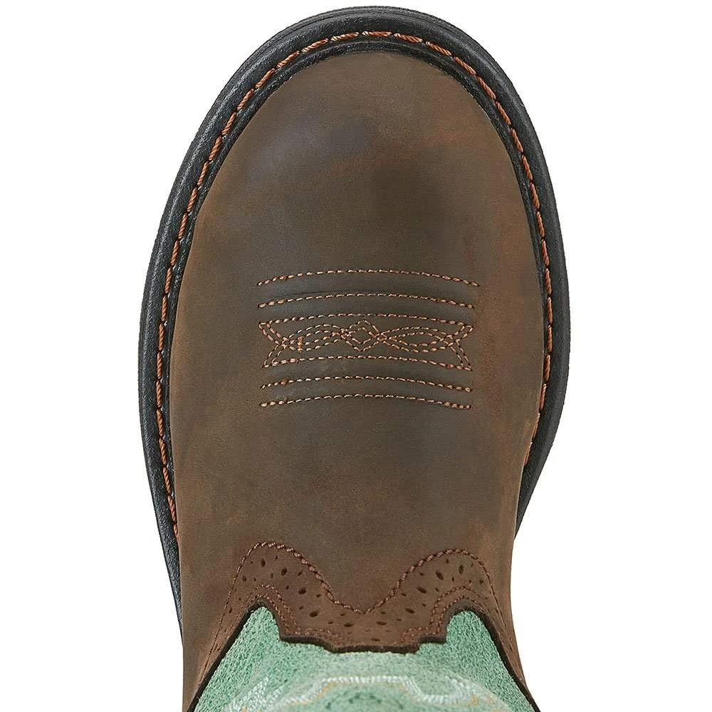 Ariat Tracey Oily Distressed Brown 9` Turq Top 5 Ariat Tracey Oily Distressed Brown 9` Turq Top - Image 5