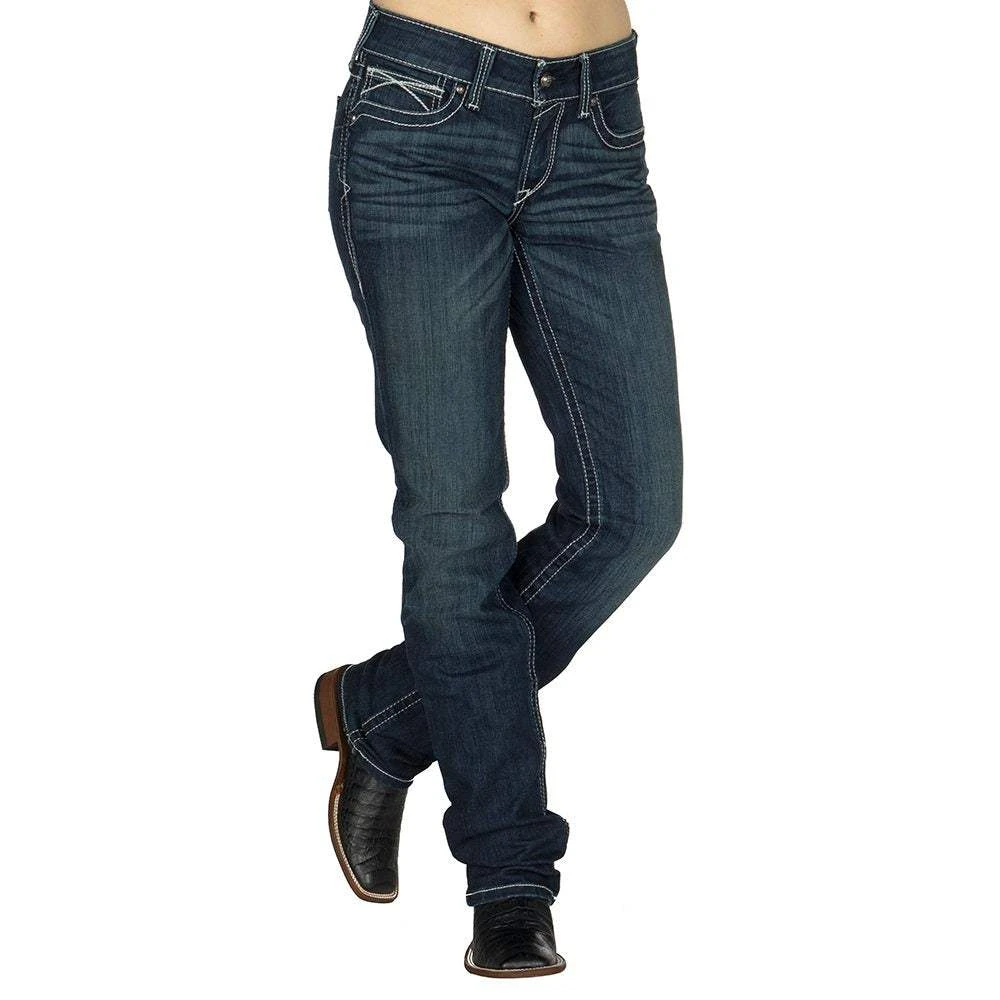 Ariat R.E.A.L. Mid Rise Stretch Icon Stackable Straight Leg Jean 2 Ariat R.E.A.L. Mid Rise Stretch Icon Stackable Straight Leg Jean - Image 2