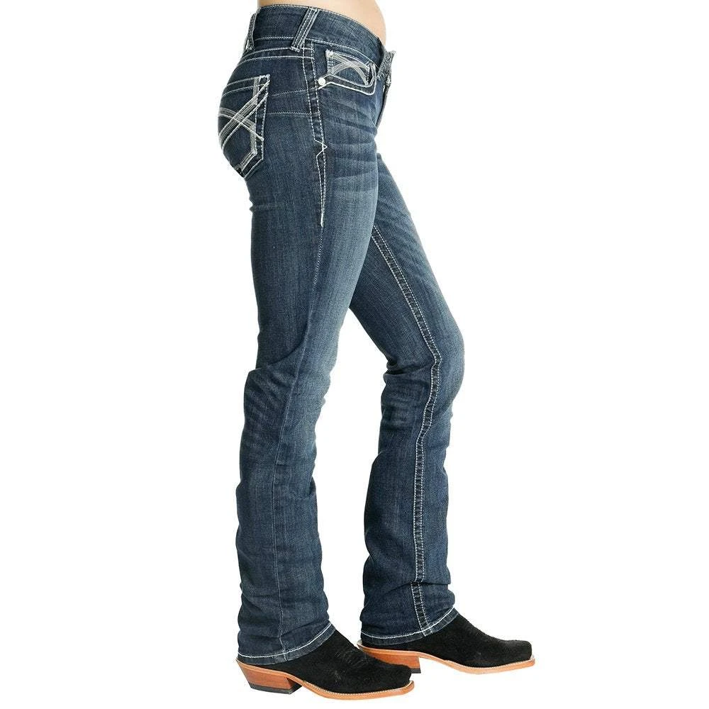 Ariat Ladies REAL Ivory Straight Leg Jeans 3 Ariat Ladies REAL Ivory Straight Leg Jeans - Image 3