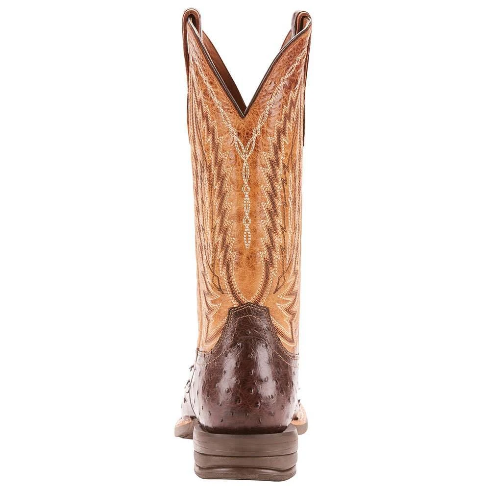 Relentless By Ariat Men's Ariat Relentless Tobacco Full Quill Ostrich 13in. Cowboy Boots - Image 2