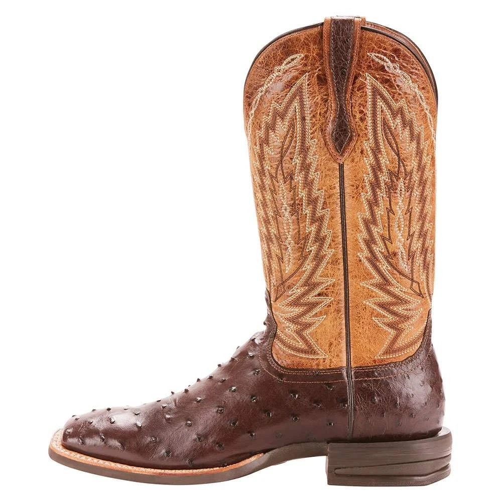 Relentless By Ariat Men's Ariat Relentless Tobacco Full Quill Ostrich 13in. Cowboy Boots - Image 3