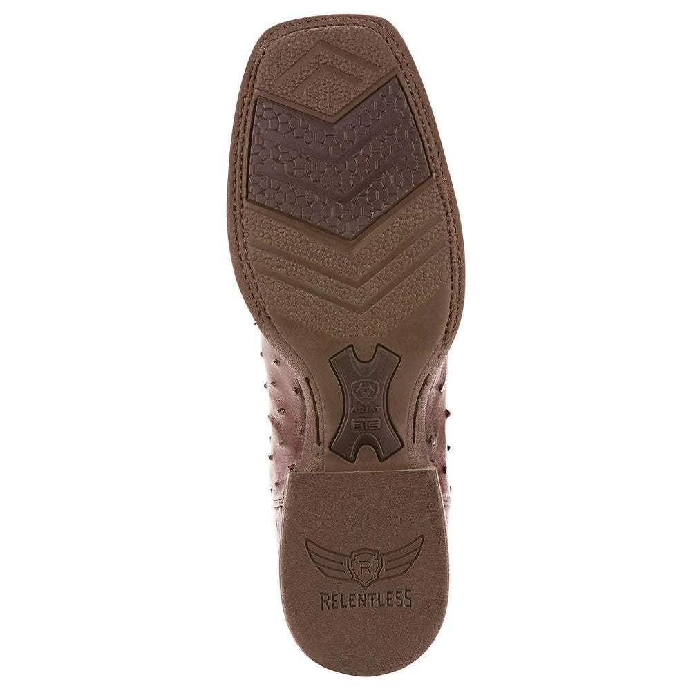 Relentless By Ariat Men's Ariat Relentless Tobacco Full Quill Ostrich 13in. Cowboy Boots - Image 4