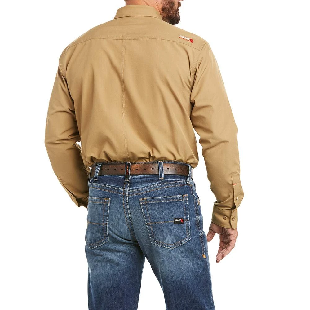Ariat Men's Fire Resistant Long Sleeve Khaki Work Shirt - Image 2