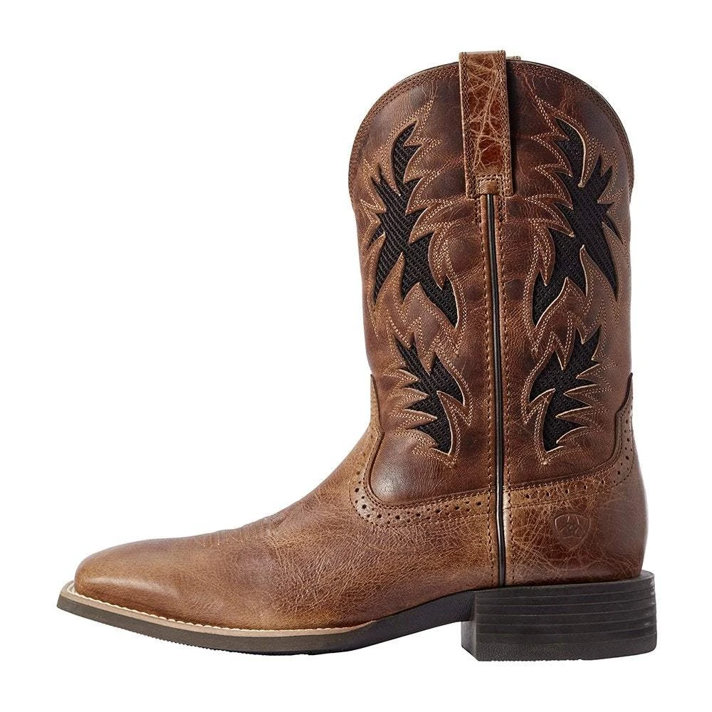 Ariat Men's Sport Cool Venttek Dark Tan 11in. Two Tone Tan Top Cowboy Boot - Image 2