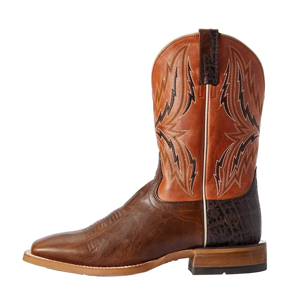 Ariat Men's Ariat Arena Rebound Chocolate 11in. Rave Orange Square Toe Cowboy Boot - Image 2