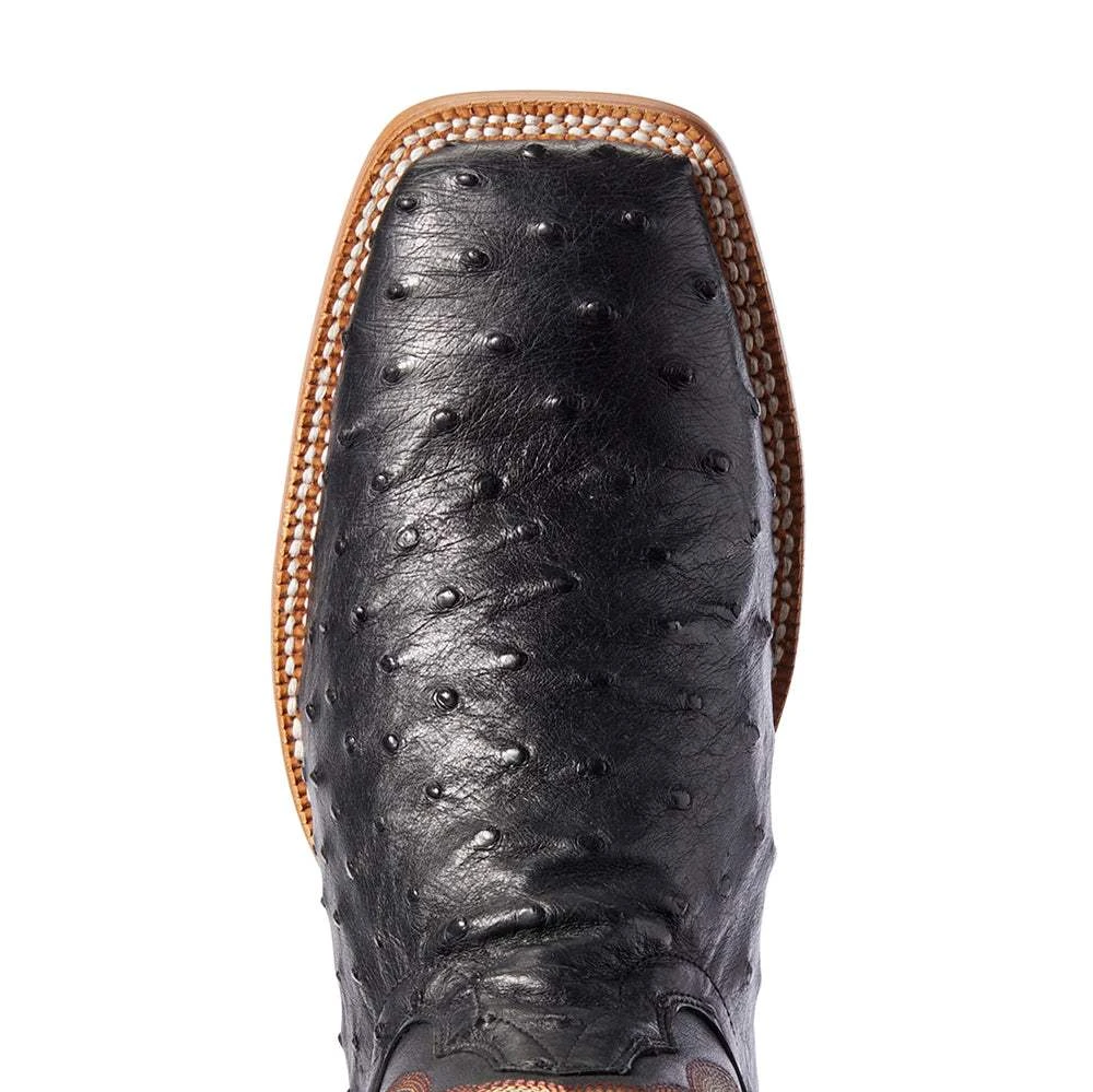Ariat Men's Ariat Barker Black Full Quill Ostrich 11in. Liberty Black Top Cowboy Boots - Image 4