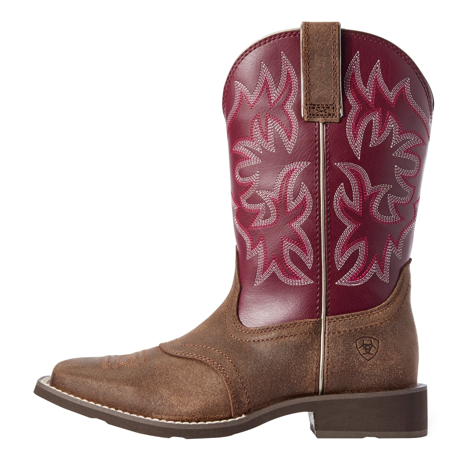 Ariat Women's Java/Burgundy Delilah Western Square Toe 2 Ariat Women's Java/Burgundy Delilah Western Square Toe - Image 2