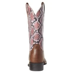 Ariat Women`s Round Up Tan Bomber/PinkSnake Boot 7 Ariat Women`s Round Up Tan Bomber/PinkSnake Boot -Ariat 10035995 2