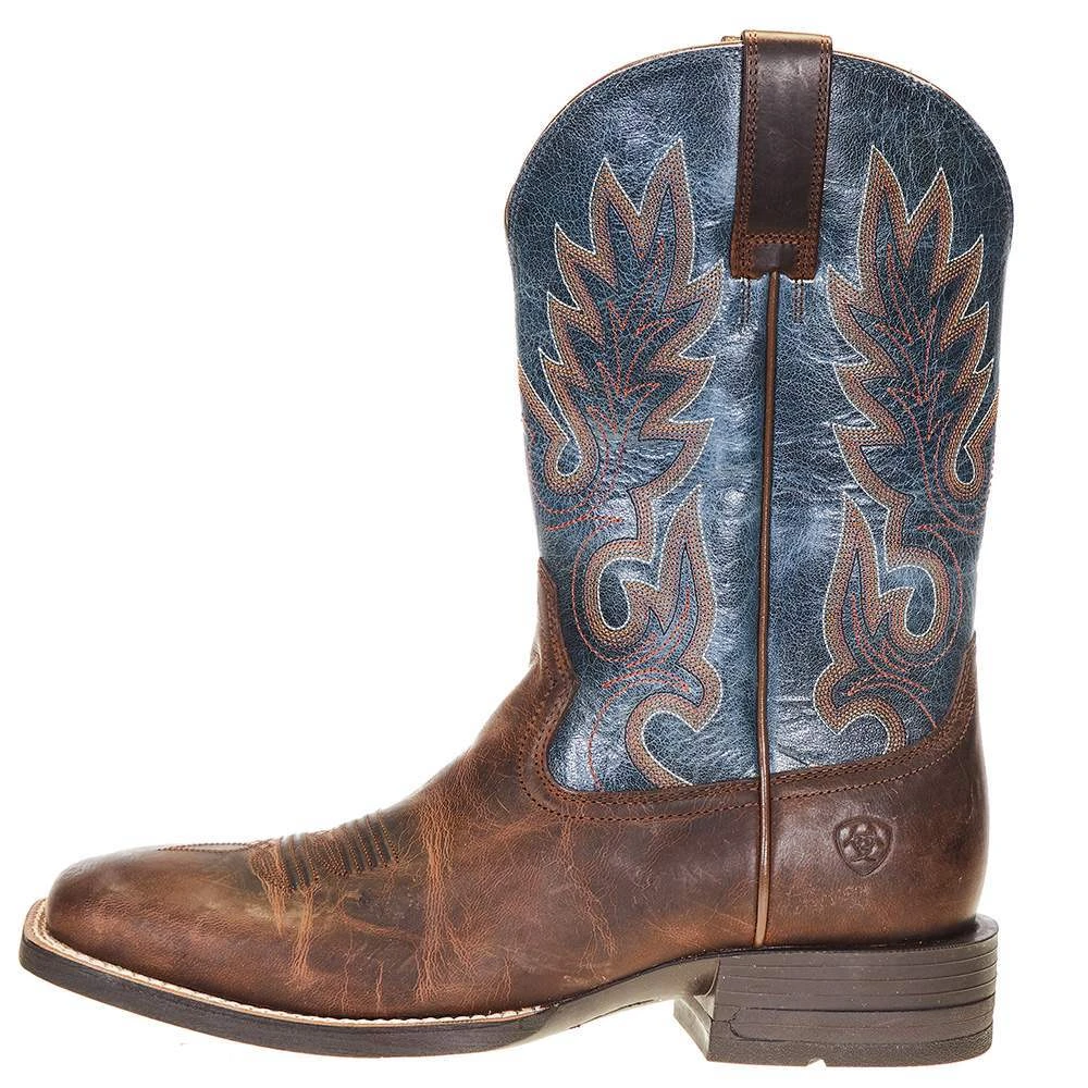 Ariat Men's Layton Weathered Chestnut 11in. Rail Blue Top Square Toe Boot - Image 3
