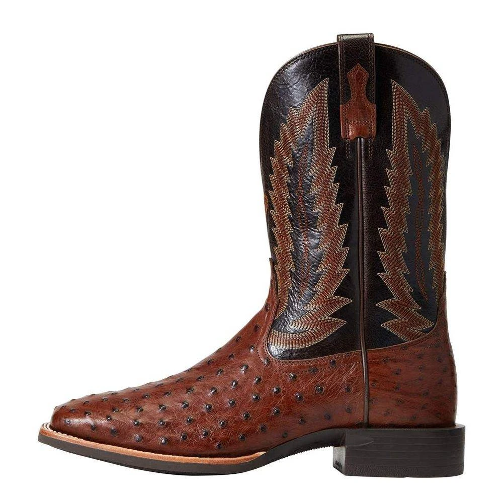 Ariat Men`s Quantum Primo Antique Tobac FQ Ostrich 11in. Thunder Brown Top Square Toe Boots - Image 2