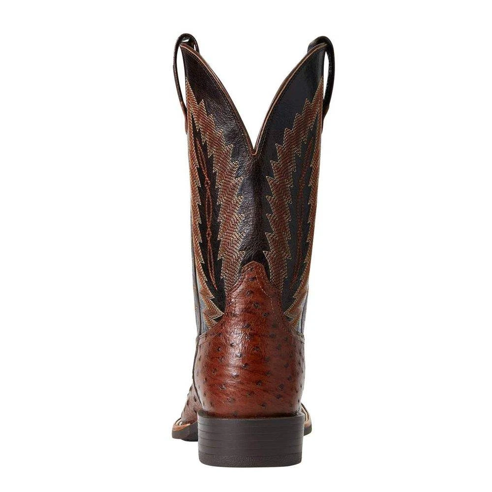 Ariat Men`s Quantum Primo Antique Tobac FQ Ostrich 11in. Thunder Brown Top Square Toe Boots - Image 3