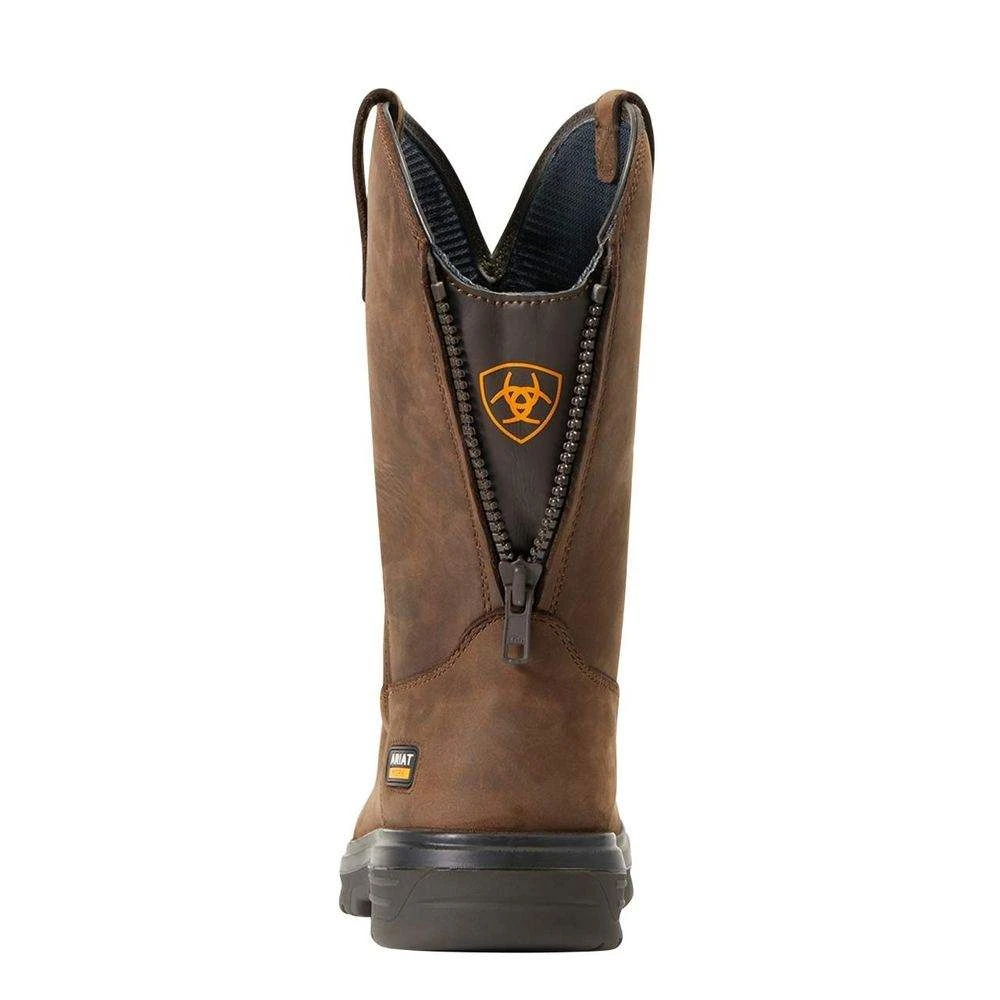 Ariat Mens Brown Turbo WP Moc Soft Toe Work Boot W/Zipper - Image 3