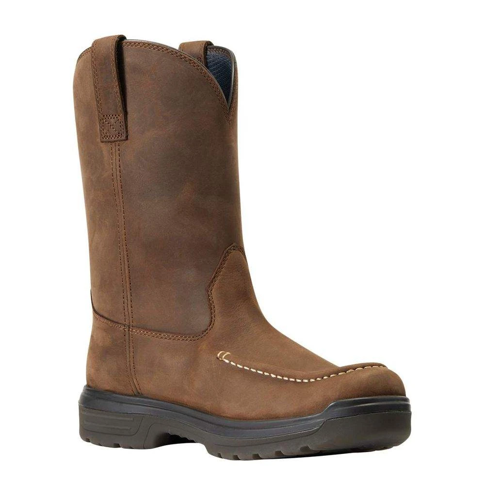 Ariat Mens Brown Turbo WP Moc Soft Toe Work Boot W/Zipper - Image 4