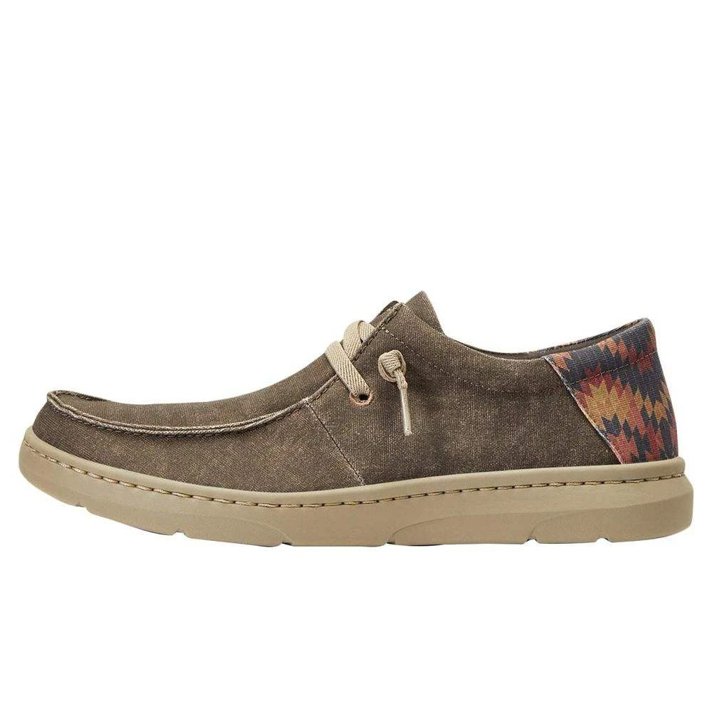 Ariat Men`s Hilo Stretch Lace Dark Tan/ Rust Aztec Print Casual Shoe - Image 2