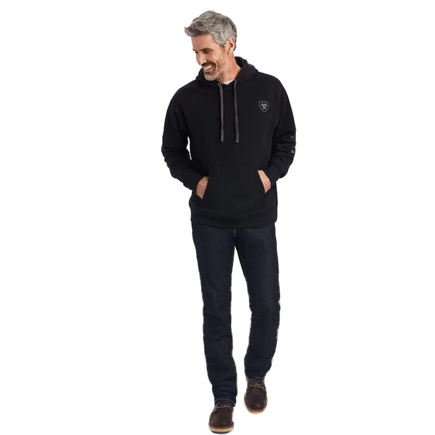 Ariat Men's Logo Hoodie Black Long Sleeve Shirt 2 Ariat Men's Logo Hoodie Black Long Sleeve Shirt - Image 2