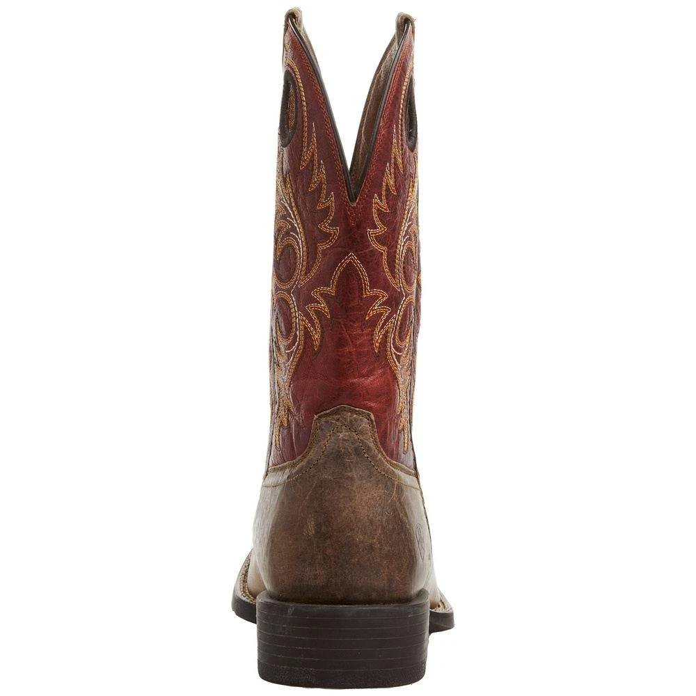 Ariat Mens Sport Rodeo Crazy Crunch Tan 11in Orange Top - Image 4