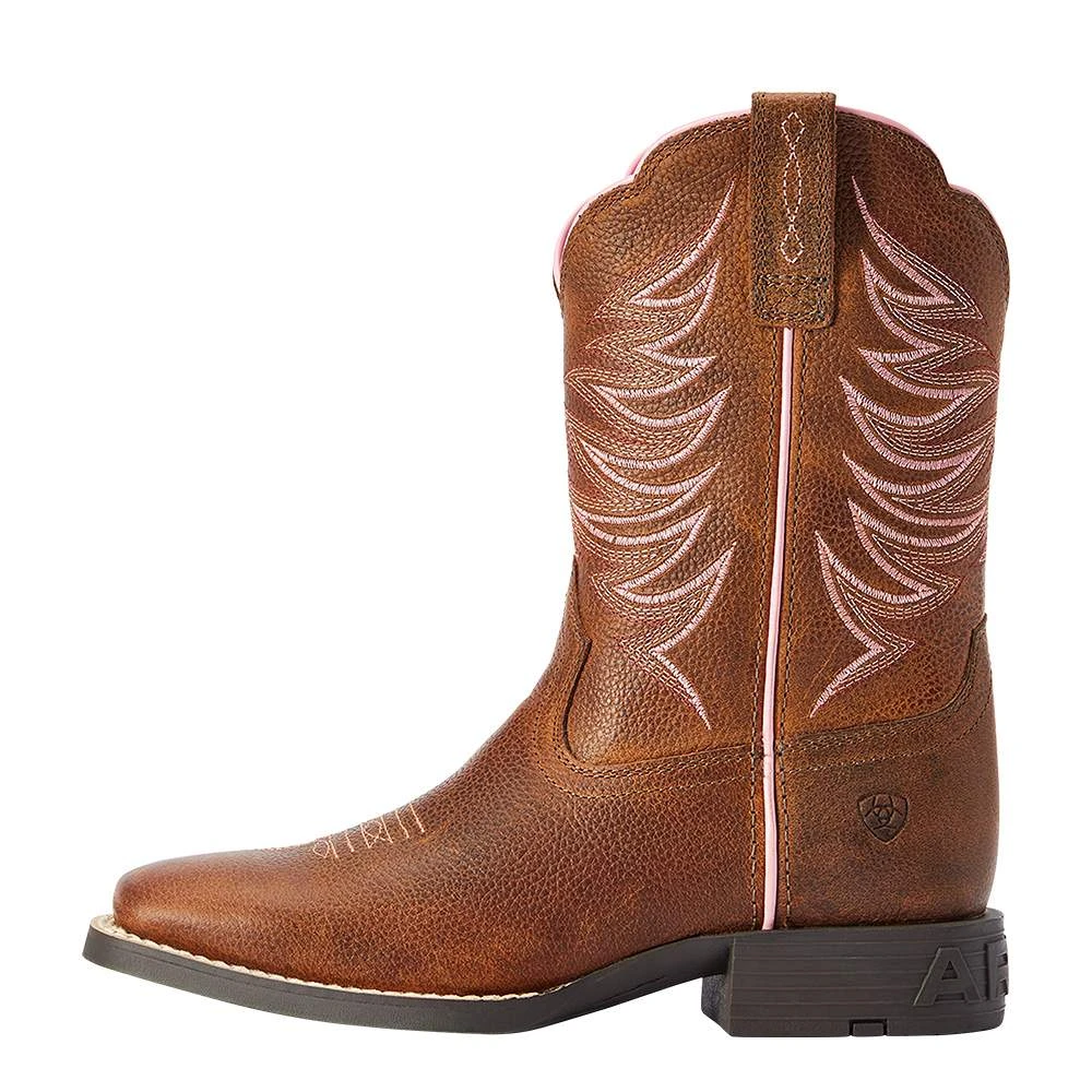 Ariat Youth Rowdy Brown Firecatcher Cowboy Boot - Image 2