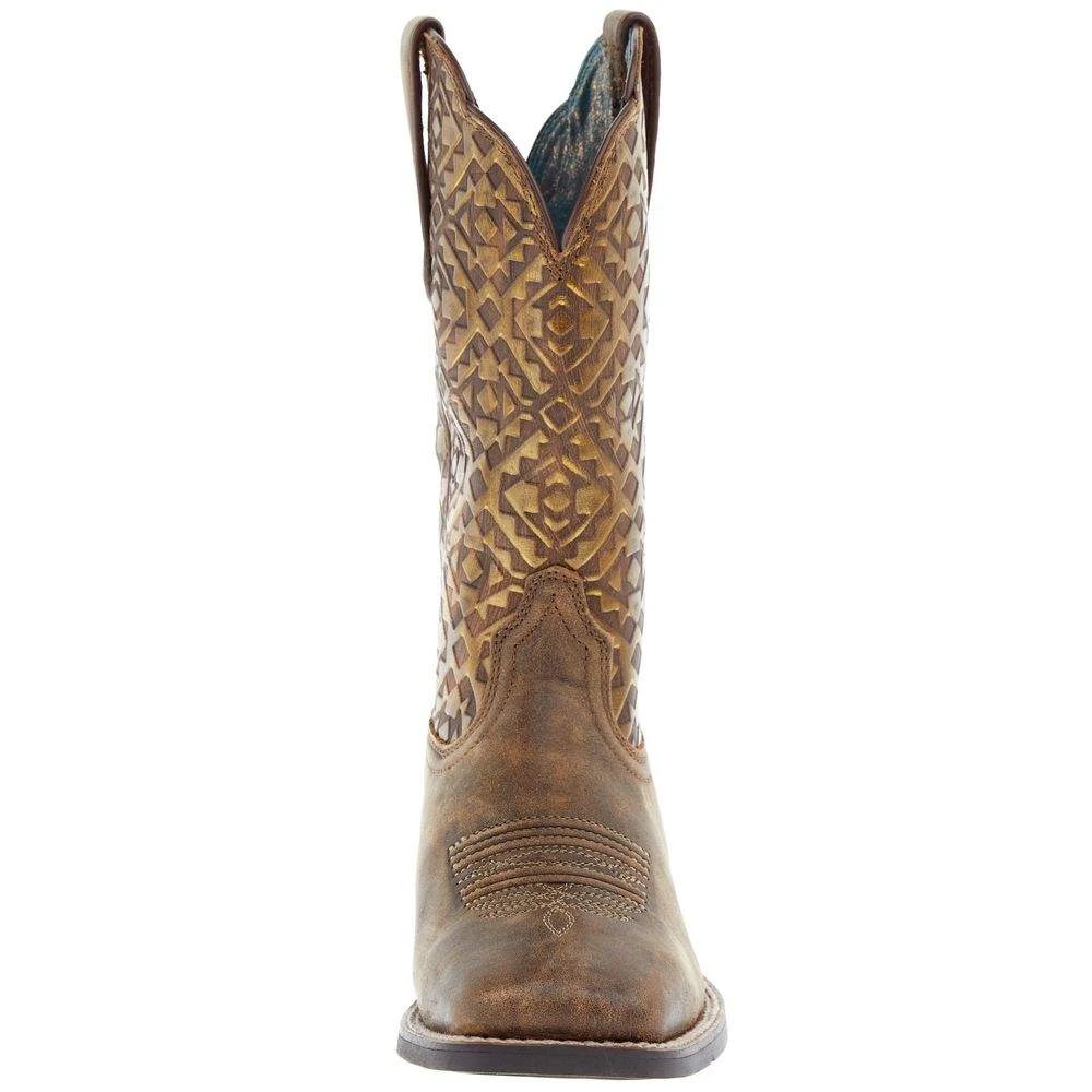 Ariat Women's Round Up Brown 11in. Copper Blanket Embossed Boot - Image 2