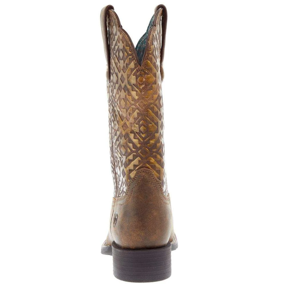 Ariat Women's Round Up Brown 11in. Copper Blanket Embossed Boot - Image 4