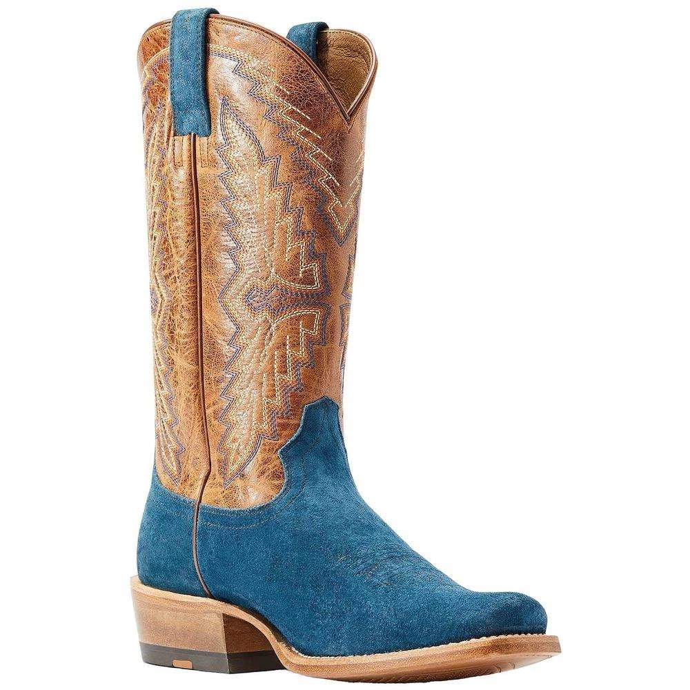 Ariat Men's Futurity Showman Navy Roughout Brown Top Cowboy Boot - Image 2