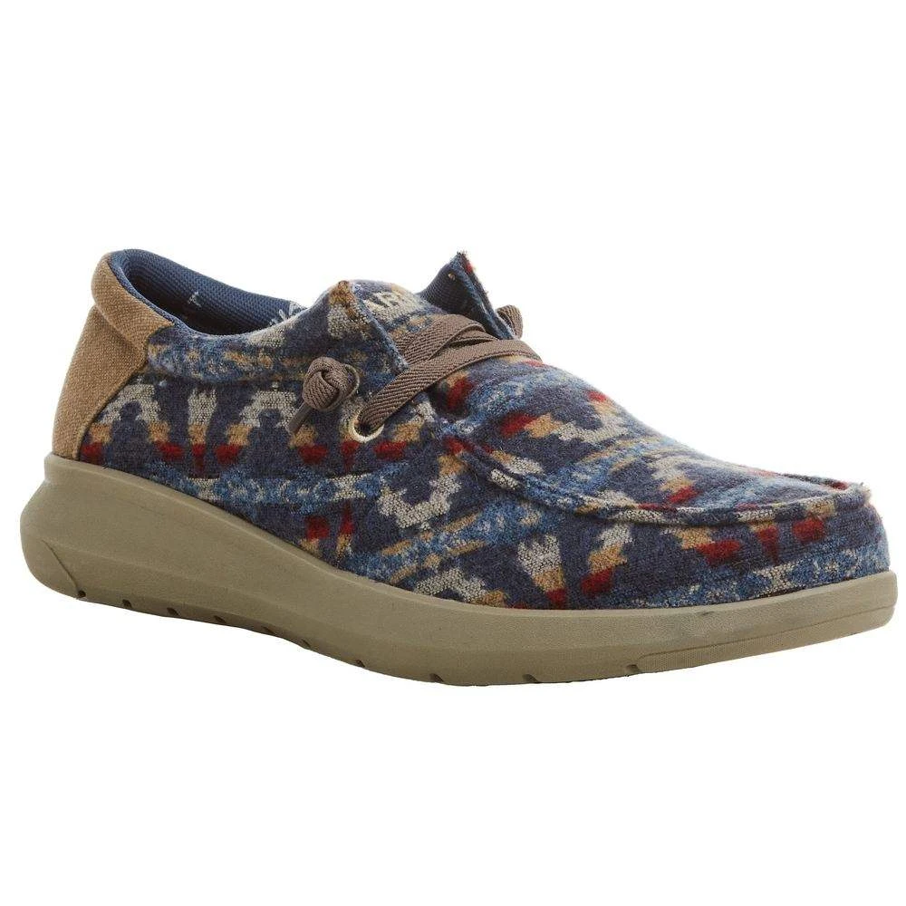 Ariat Men's Hilo Stretch Lace Blue Aztec Wooly Tan Casual Shoe - Image 2