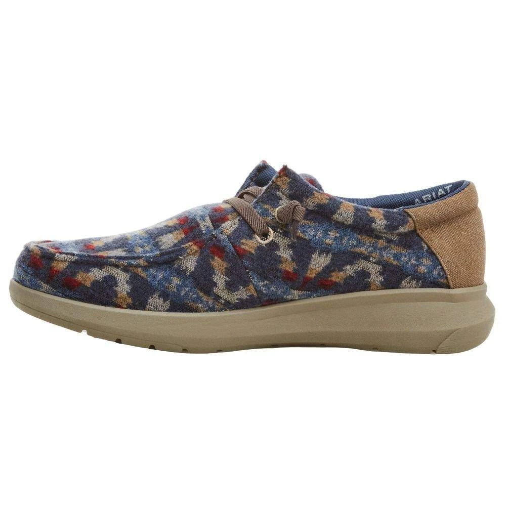 Ariat Men's Hilo Stretch Lace Blue Aztec Wooly Tan Casual Shoe - Image 4