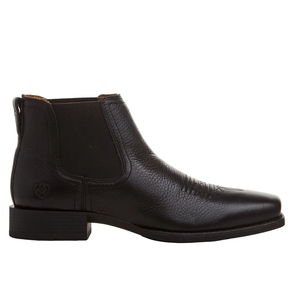 Ariat Men's Booker Ultra Square Toe 6in Black Deertan Top Pull On - Image 5
