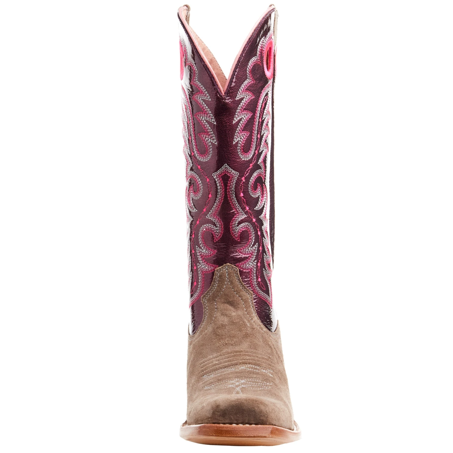Ariat Women's Futurity Smokey Roughout/ Wine Patent 13 In Top Boot - Image 5
