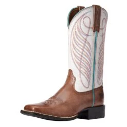 Ariat Womens Ariat Round Up Brown/Crackled White Top