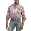 Ariat Wrinkle Free Reid Coral Plaid Shirt