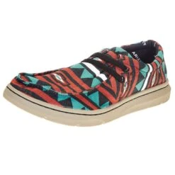 Ariat Men's Ariat Hilo Stretch Red Turquoise Aztec Canvas Shoe
