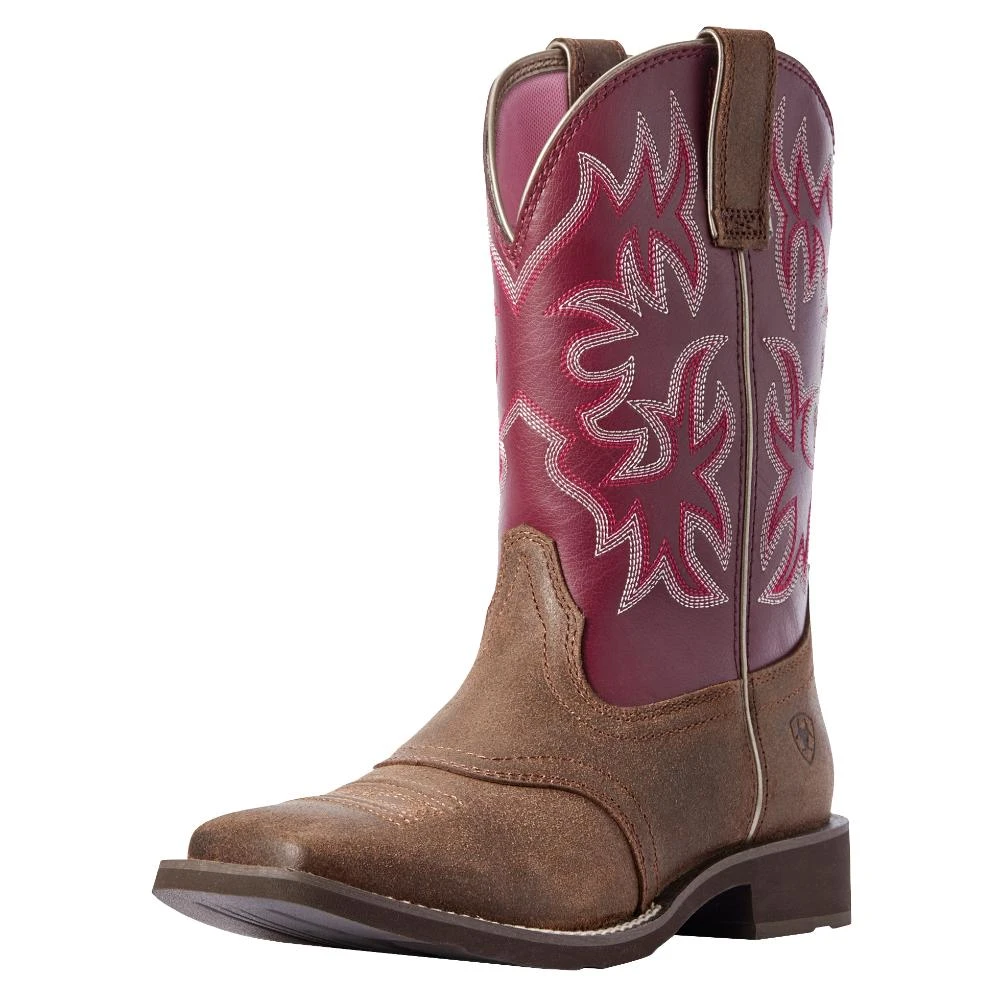 Ariat Women's Java/Burgundy Delilah Western Square Toe 1 Ariat Women's Java/Burgundy Delilah Western Square Toe