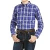 Ariat Boys Pro Series Blue Plaid Paul Shirt