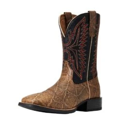 Ariat Men's Brown Sport Elephant Print Square Toe Western Boot