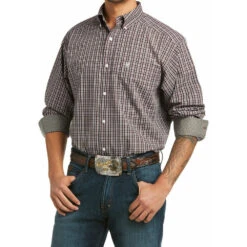 Ariat Men's Osmar Maroon Plaid Shirt