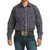 Ariat Men's Mylo Navy Plaid Shirt