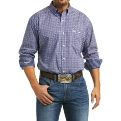 Ariat Men's Relentless Prime Stretch Blue Print Shirt