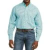 Ariat Men's Casual Series Turquoise Print Fenn Shirt