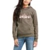 Ariat Girls REAL Logo Hoodie - Banyon Bark
