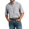 Ariat Men's TEK VentTEK Echo Gray Aztec Print Shirt