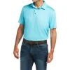 Ariat Men's Light Blue Charger 2.0 Fitted Polo
