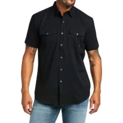 Ariat Men's TEK Black VentTEK Western Fitted Shirt