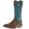Ariat Men's Ricochet Aged Tan Mystic Teal Square Toe