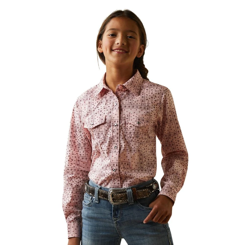 Ariat Girl's Paisley Print Snap Shirt 1 Ariat Girl's Paisley Print Snap Shirt