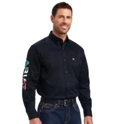 Ariat Men’s Team Logo Mexi Twill Classic Fit Long Sleeve Shirt