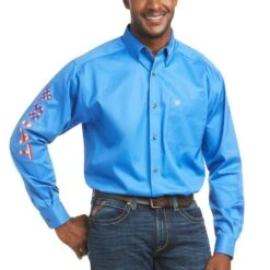 Ariat Men’s Team Logo Twill Classic Fit Long Sleeve Shirt