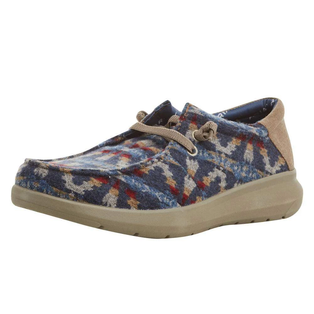 Ariat Men's Hilo Stretch Lace Blue Aztec Wooly Tan Casual Shoe