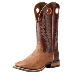 Ariat Mens Branding Pen Tobacco 13in Maroon Top Cowboy Boots