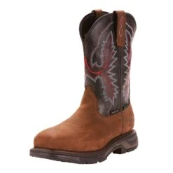 Ariat Mens Workhog XT H2O Oily Distressed Brown Carbon Toe Workboots